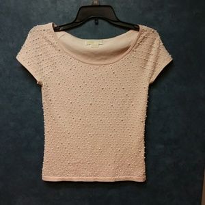 Pink Michael Kors Beaded Top